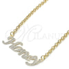 Oro Laminado Pendant Necklace, Gold Filled Style Nameplate Design, Polished, Golden Finish, 04.63.1385.18 (03 MM Thickness, 18 Inches Length)