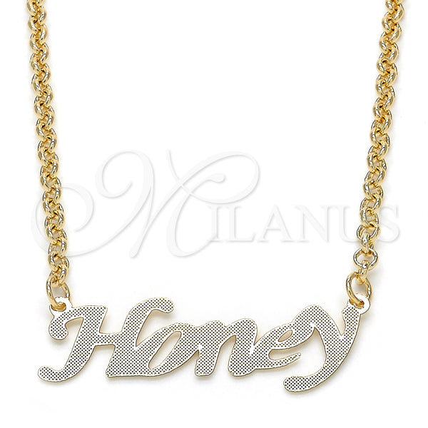 Gold Filled Necklace — Pendant Necklace Nameplate Design Polished 04.63. 03 MM — main product view — SKU 124669 | Oro Laminado collar — Pendant Necklace Nameplate diseño pulido 04.63. 03 MM — SKU 124669