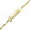 Oro Laminado Fancy Bracelet, Gold Filled Style Nameplate Design, Polished, Golden Finish, 03.63.1981.08 (03 MM Thickness, 8 Inches Length)