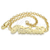 Oro Laminado Fancy Bracelet, Gold Filled Style Nameplate Design, Polished, Golden Finish, 03.63.1981.08 (03 MM Thickness, 8 Inches Length)