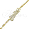 Oro Laminado Fancy Bracelet, Gold Filled Style Nameplate Design, Polished, Golden Finish, 03.63.1983.08 (03 MM Thickness, 8 Inches Length)