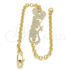 Oro Laminado Fancy Bracelet, Gold Filled Style Nameplate Design, Polished, Golden Finish, 03.63.1983.08 (03 MM Thickness, 8 Inches Length)
