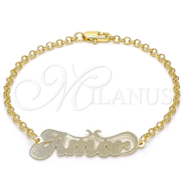 Gold Filled Bracelet — Fancy Bracelet Nameplate Design Polished 03.63. 03 MM — main product view — SKU 124672 | Oro Laminado brazalete — elegante Bracelet Nameplate diseño pulido 03.63. 03 MM — SKU 124672