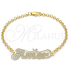 Oro Laminado Fancy Bracelet, Gold Filled Style Nameplate Design, Polished, Golden Finish, 03.63.1983.08 (03 MM Thickness, 8 Inches Length)