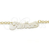 Oro Laminado Pendant Necklace, Gold Filled Style Nameplate Design, Polished, Golden Finish, 04.63.1387.18 (03 MM Thickness, 18 Inches Length)