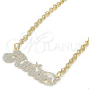 Oro Laminado Pendant Necklace, Gold Filled Style Nameplate Design, Polished, Golden Finish, 04.63.1387.18 (03 MM Thickness, 18 Inches Length)