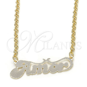 Gold Filled Necklace — Pendant Necklace Nameplate Design Polished 04.63. 03 MM — main product view — SKU 124674 | Oro Laminado collar — Pendant Necklace Nameplate diseño pulido 04.63. 03 MM — SKU 124674