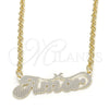 Oro Laminado Pendant Necklace, Gold Filled Style Nameplate Design, Polished, Golden Finish, 04.63.1387.18 (03 MM Thickness, 18 Inches Length)