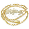 Oro Laminado Pendant Necklace, Gold Filled Style Nameplate Design, Polished, Golden Finish, 04.63.1388.18 (03 MM Thickness, 18 Inches Length)