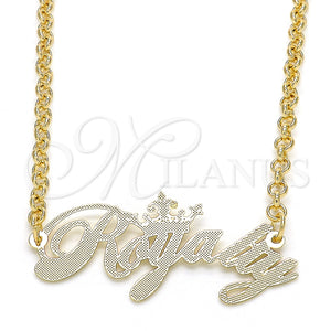 Gold Filled Necklace — Pendant Necklace Nameplate Design Polished 04.63. 03 MM — main product view — SKU 124675 | Oro Laminado collar — Pendant Necklace Nameplate diseño pulido 04.63. 03 MM — SKU 124675