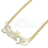 Oro Laminado Pendant Necklace, Gold Filled Style Nameplate Design, Polished, Golden Finish, 04.63.1389.18 (03 MM Thickness, 18 Inches Length)