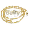 Oro Laminado Pendant Necklace, Gold Filled Style Nameplate Design, Polished, Golden Finish, 04.63.1389.18 (03 MM Thickness, 18 Inches Length)