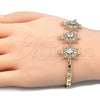 Oro Laminado Fancy Bracelet, Gold Filled Style Turtle Design, with White Cubic Zirconia, Polished, Golden Finish, 03.63.1987.08 (04 MM Thickness, 8 Inches Length)