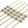 Oro Laminado Fancy Bracelet, Gold Filled Style Turtle Design, with White Cubic Zirconia, Polished, Golden Finish, 03.63.1987.08 (04 MM Thickness, 8 Inches Length)