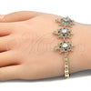 Oro Laminado Fancy Bracelet, Gold Filled Style Turtle Design, with Multicolor Cubic Zirconia, Polished, Golden Finish, 03.63.1987.4.08 (04 MM Thickness, 8 Inches Length)