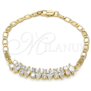 Gold Filled Bracelet — Fancy Bracelet with White Cubic Zirconia Polished 03.63. — main product view — SKU 124701 | Oro Laminado brazalete — elegante Bracelet with blanco Cubic Zirconia pulido 03.63. — SKU 124701