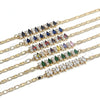 Oro Laminado Fancy Bracelet, Gold Filled Style with White Cubic Zirconia, Polished, Golden Finish, 03.63.2002.08 (04 MM Thickness, 8 Inches Length)