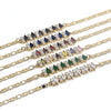 Oro Laminado Fancy Bracelet, Gold Filled Style with Green and White Cubic Zirconia, Polished, Golden Finish, 03.63.2002.3.08 (04 MM Thickness, 8 Inches Length)