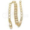 Oro Laminado Fancy Bracelet, Gold Filled Style Baguette Design, with White Cubic Zirconia, Polished, Golden Finish, 03.63.1995.08 (04 MM Thickness, 8 Inches Length)