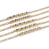 Oro Laminado Fancy Bracelet, Gold Filled Style Baguette Design, with Garnet and White Cubic Zirconia, Polished, Golden Finish, 03.63.1995.1.08 (04 MM Thickness, 8 Inches Length)