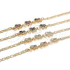 Oro Laminado Fancy Bracelet, Gold Filled Style Elephant Design, with Black and White Cubic Zirconia, Polished, Golden Finish, 03.63.1990.2.08 (04 MM Thickness, 8 Inches Length)