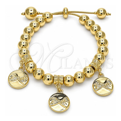 Oro Laminado Adjustable Bolo Bracelet, Gold Filled Style Polished, Golden Finish, 03.63.2010.08 (08 MM Thickness, 8 Inches Length)