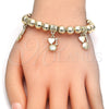 Oro Laminado Adjustable Bolo Bracelet, Gold Filled Style Heart Design, Polished, Golden Finish, 03.63.2012.08 (08 MM Thickness, 8 Inches Length)