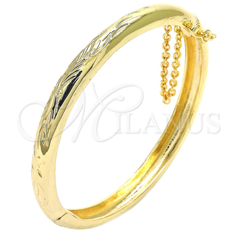 Oro Laminado Individual Bangle, Gold Filled Style Diamond Cutting Finish, Golden Finish, 07.168.0018.04 (06 MM Thickness, Size 4 (2.25 Diameter))