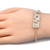 Oro Laminado Fancy Bracelet, Gold Filled Style Love Design, Polished, Golden Finish, 03.63.2018.08 (03 MM Thickness, 8 Inches Length)