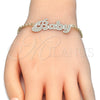 Oro Laminado Fancy Bracelet, Gold Filled Style Polished, Golden Finish, 03.63.2019.08 (03 MM Thickness, 8 Inches Length)
