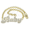 Oro Laminado Fancy Bracelet, Gold Filled Style Polished, Golden Finish, 03.63.2019.08 (03 MM Thickness, 8 Inches Length)