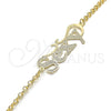 Oro Laminado Fancy Bracelet, Gold Filled Style Polished, Golden Finish, 03.63.2020.08 (03 MM Thickness, 8 Inches Length)