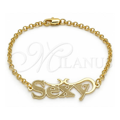 Oro Laminado Fancy Bracelet, Gold Filled Style Polished, Golden Finish, 03.63.2020.08 (03 MM Thickness, 8 Inches Length)