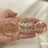 Oro Laminado Necklace, Bracelet and Earring, Gold Filled Style Polished, Golden Finish, 06.63.0252