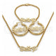 Oro Laminado Necklace, Bracelet and Earring, Gold Filled Style Polished, Golden Finish, 06.63.0252