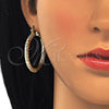 Oro Laminado Medium Hoop, Gold Filled Style Diamond Cutting Finish, Golden Finish, 02.170.0243.40
