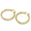 Oro Laminado Medium Hoop, Gold Filled Style Diamond Cutting Finish, Golden Finish, 02.170.0243.40