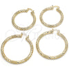 Oro Laminado Medium Hoop, Gold Filled Style Diamond Cutting Finish, Golden Finish, 02.170.0243.40