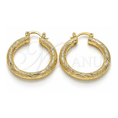 Oro Laminado Medium Hoop, Gold Filled Style Matte Finish, Golden Finish, 02.170.0232.30