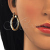 Gold Filled Hoop Earrings — Medium Hoop Diamond Cutting 02. — alternate product view — SKU 124811 | Oro Laminado aretes de aro — Medium Hoop Diamond Cutting 02. — SKU 124811