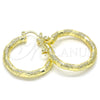 Gold Filled Hoop Earrings — Medium Hoop Diamond Cutting 02. — alternate product view — SKU 124811 | Oro Laminado aretes de aro — Medium Hoop Diamond Cutting 02. — SKU 124811