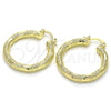 Gold Filled Hoop Earrings — Medium Hoop Diamond Cutting 02. — alternate product view — SKU 124811 | Oro Laminado aretes de aro — Medium Hoop Diamond Cutting 02. — SKU 124811