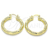 Gold Filled Hoop Earrings — Medium Hoop Diamond Cutting 02. — alternate product view — SKU 124811 | Oro Laminado aretes de aro — Medium Hoop Diamond Cutting 02. — SKU 124811