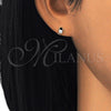 Oro Laminado Stud Earring, Gold Filled Style with White Cubic Zirconia, Polished, Golden Finish, 02.63.2659