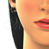 Oro Laminado Earring and Pendant Adult Set, Gold Filled Style with Black Cubic Zirconia, Polished, Golden Finish, 10.09.0038.2.18