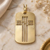 Oro Laminado Religious Pendant, Gold Filled Style Cross Design, Polished, Golden Finish, 05.09.0064