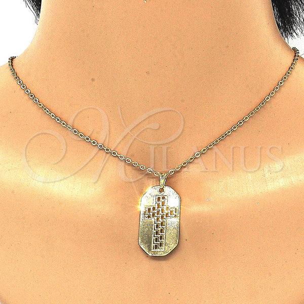 Gold Filled Pendant — Religious Pendant Cross Design Polished 05.09. — alternate product view — SKU 124824 | Oro Laminado dije — Religious Pendant cruz diseño pulido 05.09. — SKU 124824