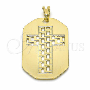 Gold Filled Pendant — Religious Pendant Cross Design Polished 05.09. — main product view — SKU 124824 | Oro Laminado dije — Religious Pendant cruz diseño pulido 05.09. — SKU 124824