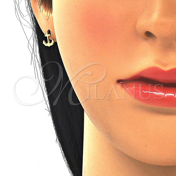 Gold Filled Ring — Stud Earring Anchor Design Polished 02.09. — alternate product view — SKU 124826 | Oro Laminado anillo — Stud Earring Anchor diseño pulido 02.09. — SKU 124826