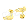 Oro Laminado Stud Earring, Gold Filled Style Bird Design, Polished, Golden Finish, 02.09.0161